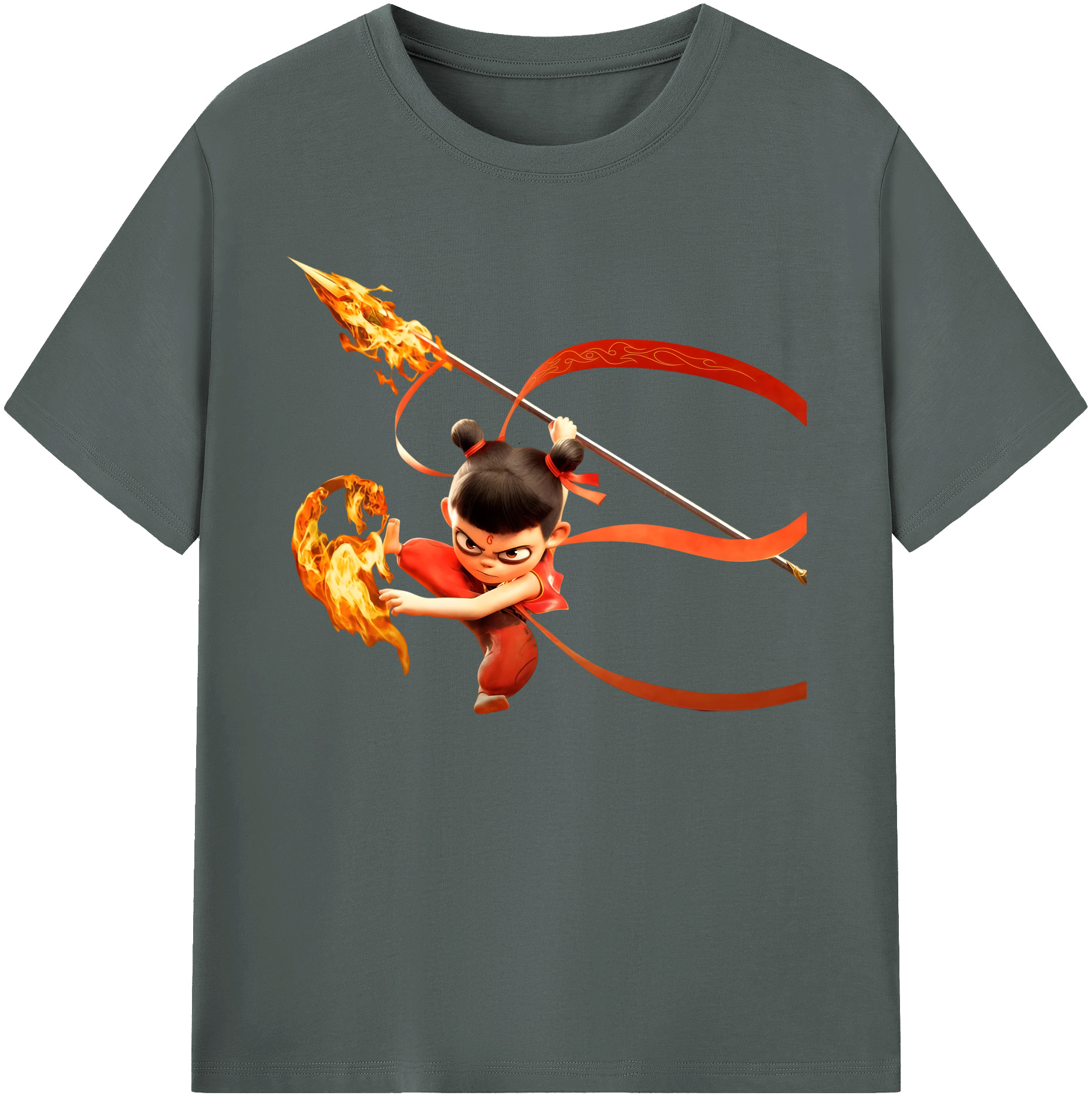 （画像用） Ne Zha 2 ナタ 魔童の大暴れ 綿100％ メンズ半袖Tシャツ｜肌触りやわらか＆通気性